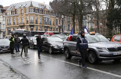 Brussels police block 'Freedom Convoy' protest | Brussels police block 'Freedom Convoy' protest