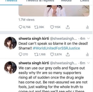 Sushant's sister Shweta: Dead can't speak so blame it on the dead | Sushant's sister Shweta: Dead can't speak so blame it on the dead