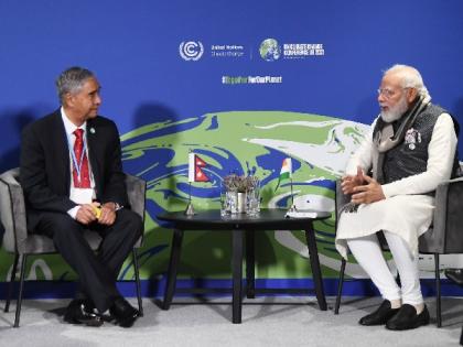 PM Modi holds meeting with his Nepalese counterpart Deuba in Glasgow; discusses climate, COVID-19 | PM Modi holds meeting with his Nepalese counterpart Deuba in Glasgow; discusses climate, COVID-19