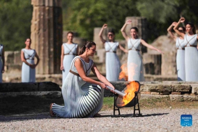 Flame for Beijing 2022 Winter Games lit in Ancient Olympia | Flame for Beijing 2022 Winter Games lit in Ancient Olympia