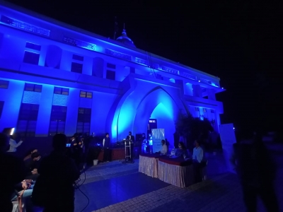 Guwahati's key installations turn blue on World Children's Day | Guwahati's key installations turn blue on World Children's Day Guwahati's key installations turn blue on World Children's Day | Guwahati's key installations turn blue on World Children's Day