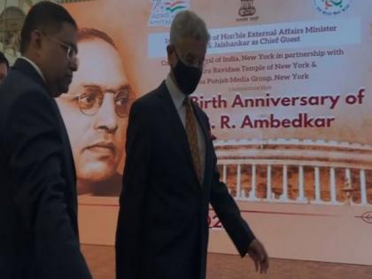 Jaishankar attends commemoration ceremony of 131st Birth Anniversary of Dr B R Ambedkar in New York | Jaishankar attends commemoration ceremony of 131st Birth Anniversary of Dr B R Ambedkar in New York