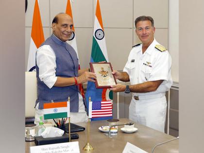 Commander of US Indo-Pacific command Admiral John Aquilino meets Defence Minister Rajnath Singh | Commander of US Indo-Pacific command Admiral John Aquilino meets Defence Minister Rajnath Singh