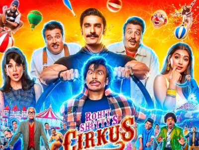 Colourful new 'Cirkus' poster is a glimpse of Ranveer's dual role | Colourful new 'Cirkus' poster is a glimpse of Ranveer's dual role