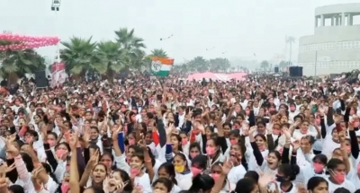 Congress 'Mahila Marathon' held in Lucknow | Congress 'Mahila Marathon' held in Lucknow Congress 'Mahila Marathon' held in Lucknow | Congress 'Mahila Marathon' held in Lucknow