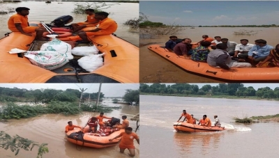 Rajasthan: SDRF rescues 161 people from flood affected districts | Rajasthan: SDRF rescues 161 people from flood affected districts