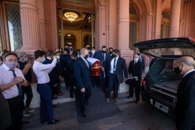 Argentina President pays respects to Maradona at state funeral | Argentina President pays respects to Maradona at state funeral