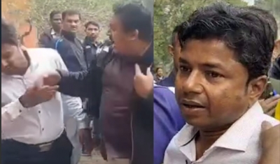 Trinamool worker slaps man for approaching minister with complaints | Trinamool worker slaps man for approaching minister with complaints