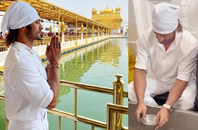 Vidyut Jammwal visits Golden Temple, cleans utensils for seva | Vidyut Jammwal visits Golden Temple, cleans utensils for seva