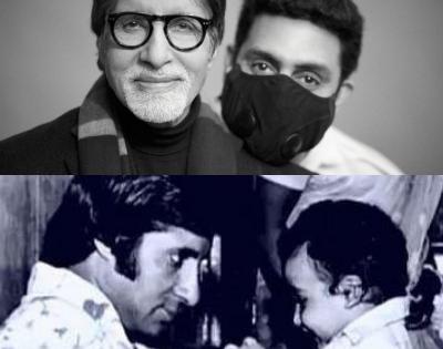 Big B posts 'then and then' pic collage with son Abhishek | Big B posts 'then and then' pic collage with son Abhishek Big B posts 'then and then' pic collage with son Abhishek | Big B posts 'then and then' pic collage with son Abhishek