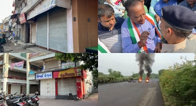Cong bandh call in Gujarat receives mixed response, party workers detained | Cong bandh call in Gujarat receives mixed response, party workers detained