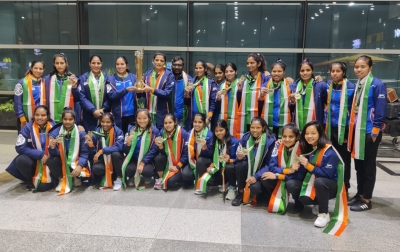 Indian Women's hockey team receives warm welcome on return from victorious FIH Nations Cup 2022 campaign | Indian Women's hockey team receives warm welcome on return from victorious FIH Nations Cup 2022 campaign