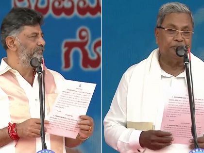 Siddaramaiah, Shivakumar take oath as new Karnataka CM, DyCM | Siddaramaiah, Shivakumar take oath as new Karnataka CM, DyCM
