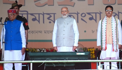 Manik Saha takes oath as Tripura CM; Modi, Shah attend swearing-in | Manik Saha takes oath as Tripura CM; Modi, Shah attend swearing-in