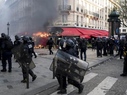 Protesters clash with riot officers at march for killed teen in France | Protesters clash with riot officers at march for killed teen in France