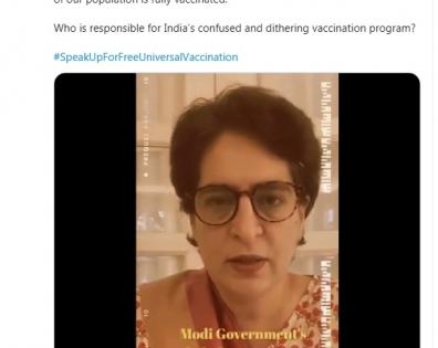 Who is responsible for India's confused vax prog?: Priyanka to govt | Who is responsible for India's confused vax prog?: Priyanka to govt