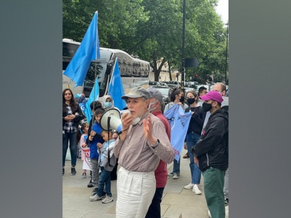 Protest outside Chinese embassy in London on Urumqi massacre's 12th anniversary | Protest outside Chinese embassy in London on Urumqi massacre's 12th anniversary