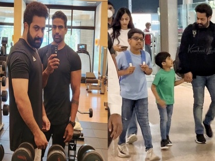 Jr NTR off to vacation with family, but no break for 'Devara' workout | Jr NTR off to vacation with family, but no break for 'Devara' workout