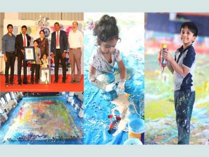 Largest abstract painting in the world by youngest sibling duo sets UNICO World Record | Largest abstract painting in the world by youngest sibling duo sets UNICO World Record