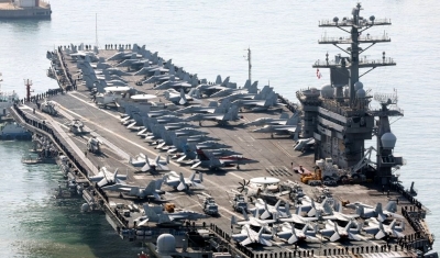 US aircraft carrier in S.Korea amid Pyongyang's saber-rattling | US aircraft carrier in S.Korea amid Pyongyang's saber-rattling