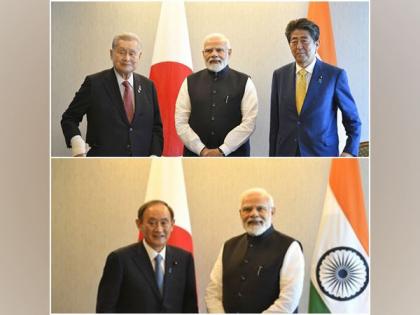 Three former PMs of Japan call on PM Modi in Tokyo | Three former PMs of Japan call on PM Modi in Tokyo