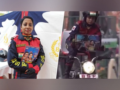 BSF woman bike rider held India Today magazine during R-Day to showcase women empowerment | BSF woman bike rider held India Today magazine during R-Day to showcase women empowerment