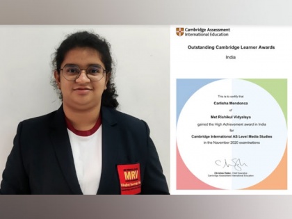 MRV student wins the esteemed Outstanding Cambridge Learner Award | MRV student wins the esteemed Outstanding Cambridge Learner Award