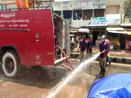 Combating COVID-19: Hypochlorite being sprayed in Andhra's Cheepurupalli municipality | Combating COVID-19: Hypochlorite being sprayed in Andhra's Cheepurupalli municipality