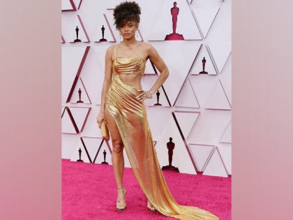 Andra Day stuns in metallic Oscars gown, pays tribute to Billie Holiday | Andra Day stuns in metallic Oscars gown, pays tribute to Billie Holiday