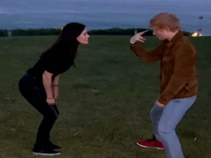 Courteney Cox finds dance partner in Ed Sheeran, recreates iconic routine from 'Friends' | Courteney Cox finds dance partner in Ed Sheeran, recreates iconic routine from 'Friends'