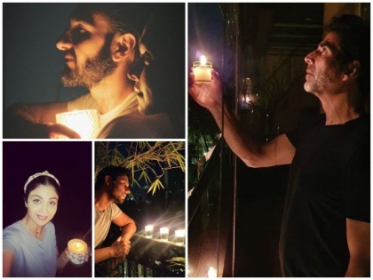 B-town celebs stand in solidarity with frontline workers by lighting diyas, candles | B-town celebs stand in solidarity with frontline workers by lighting diyas, candles