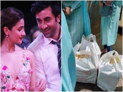 Ranbir-Alia wedding: Refreshments distributed to media outside Vastu | Ranbir-Alia wedding: Refreshments distributed to media outside Vastu