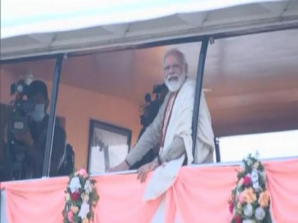 Varanasi: PM Modi heads to Kashi Vishwanath temple on cruise boat | Varanasi: PM Modi heads to Kashi Vishwanath temple on cruise boat Varanasi: PM Modi heads to Kashi Vishwanath temple on cruise boat | Varanasi: PM Modi heads to Kashi Vishwanath temple on cruise boat
