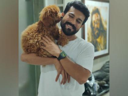 Pet parent Ram Charan returns home to Rhyme amid 'RRR' promotions | Pet parent Ram Charan returns home to Rhyme amid 'RRR' promotions