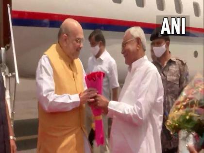 Amit Shah arrives in Patna for day-long Bihar visit | Amit Shah arrives in Patna for day-long Bihar visit