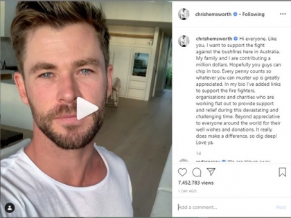 Chris Hemsworth pledges 1 million dollars towards Aussie bushfires relief efforts | Chris Hemsworth pledges 1 million dollars towards Aussie bushfires relief efforts