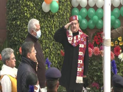 73rd Republic Day: JP Nadda unfurls national flag at BJP headquarters | 73rd Republic Day: JP Nadda unfurls national flag at BJP headquarters