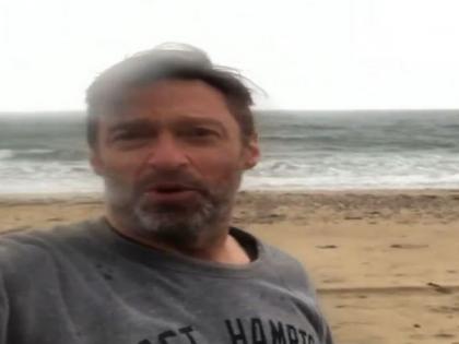 Hugh Jackman, wife go for very chilly swim in The Hamptons | Hugh Jackman, wife go for very chilly swim in The Hamptons