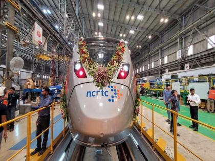Gujarat: First trainset of India's first Regional Rapid Transit System handed over to NCRTC | Gujarat: First trainset of India's first Regional Rapid Transit System handed over to NCRTC
