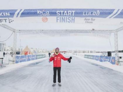 Vishwaraj Jadeja becomes the first Indian athlete to skate 100 kms nonstop on the Frozen Sea of Sweden | Vishwaraj Jadeja becomes the first Indian athlete to skate 100 kms nonstop on the Frozen Sea of Sweden