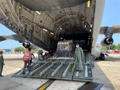 COVID-19: IAF aircraft carrying another 450 oxygen cylinders from UK arrives in Chennai | COVID-19: IAF aircraft carrying another 450 oxygen cylinders from UK arrives in Chennai