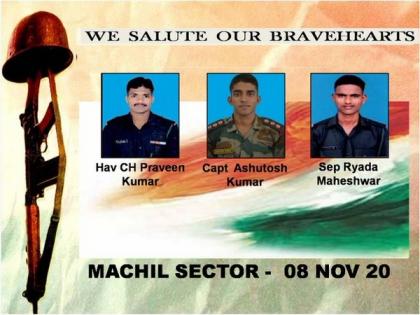 Indian Army pays tribute to security personnel killed during operation against terrorists in J-K's Machil sector | Indian Army pays tribute to security personnel killed during operation against terrorists in J-K's Machil sector