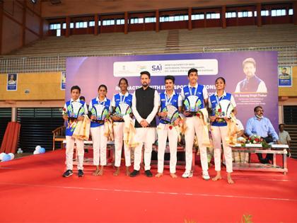 Anurag Thakur visits SAI's Calicut Centre to interact with athletes | Anurag Thakur visits SAI's Calicut Centre to interact with athletes Anurag Thakur visits SAI's Calicut Centre to interact with athletes | Anurag Thakur visits SAI's Calicut Centre to interact with athletes