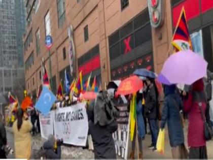 Tibetans, Mongolians, Hong Kongers Uyghurs protest in New York City against Beijing Winter Olympics | Tibetans, Mongolians, Hong Kongers Uyghurs protest in New York City against Beijing Winter Olympics