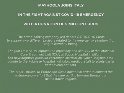 Mayhoola donates 2 million euros to fight COVID-19 | Mayhoola donates 2 million euros to fight COVID-19