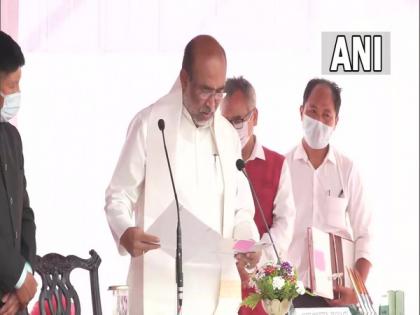 N Biren Singh takes oath as Chief Minister of Manipur | N Biren Singh takes oath as Chief Minister of Manipur