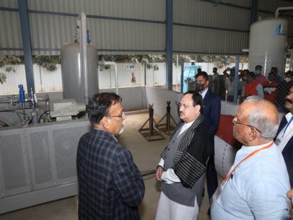Nadda visits biogas plant set up by civic body, Adani Foundation in Varanasi | Nadda visits biogas plant set up by civic body, Adani Foundation in Varanasi