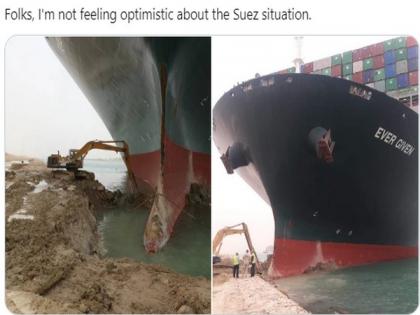 The ship isn't moving in Suez Canal, but social media memes are | The ship isn't moving in Suez Canal, but social media memes are