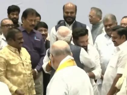 Chirag Paswan touches PM Modi's feet during NDA meet | Chirag Paswan touches PM Modi's feet during NDA meet Chirag Paswan touches PM Modi's feet during NDA meet | Chirag Paswan touches PM Modi's feet during NDA meet