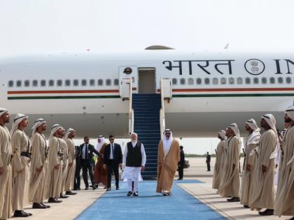 PM Modi arrives in UAE, looks forward to bilateral talks to deepen ties | PM Modi arrives in UAE, looks forward to bilateral talks to deepen ties PM Modi arrives in UAE, looks forward to bilateral talks to deepen ties | PM Modi arrives in UAE, looks forward to bilateral talks to deepen ties